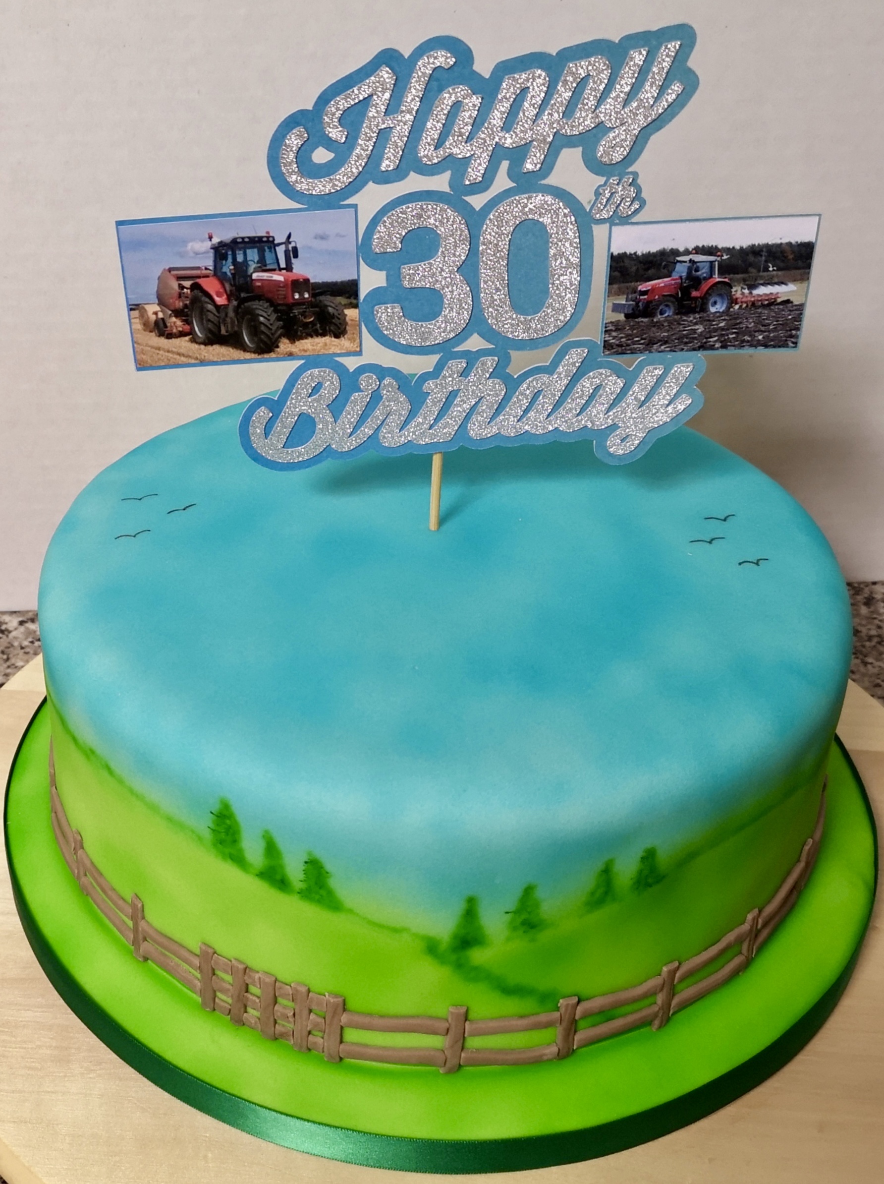 Airbrushed Country Scene Cake